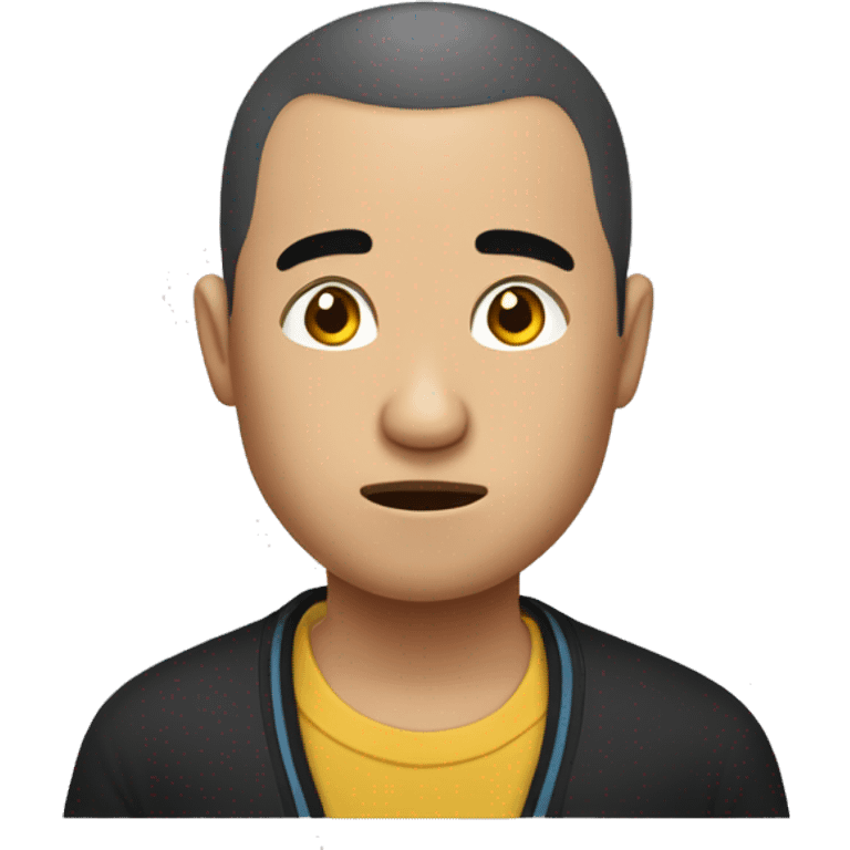 Short, Hmong, balding, male in denial about his hair loss emoji