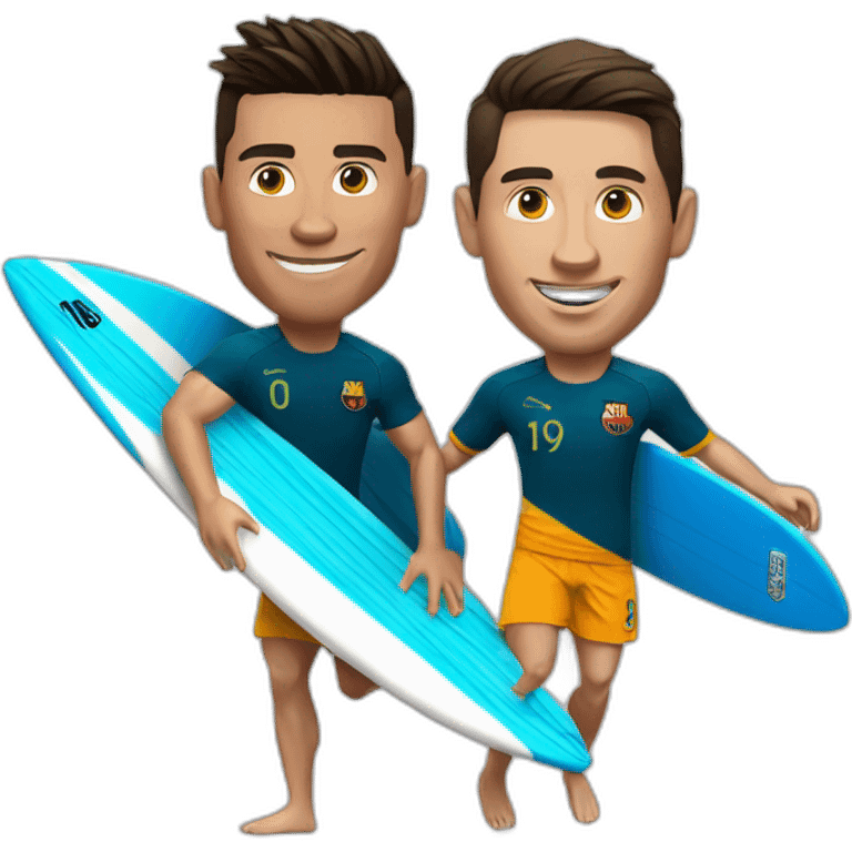 Ronaldo et Messi surf  emoji