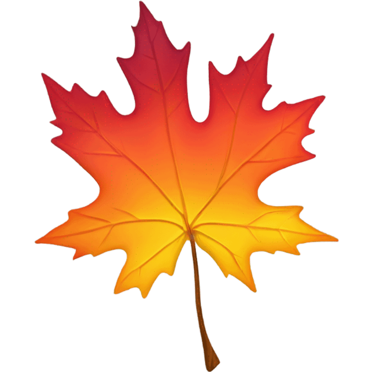 Orange, red, burgundy and yellow gradient Autumn Maple leaf  emoji