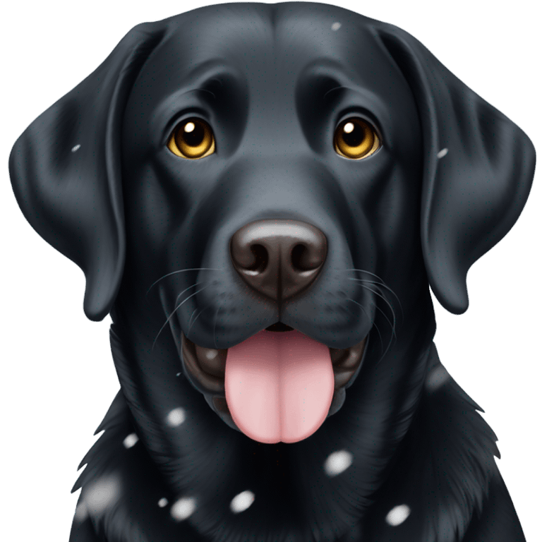 Black Labrador in the snow  emoji