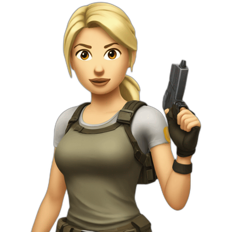 Blonde Lara croft emoji