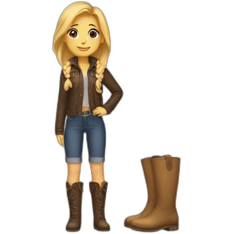 Girl with big boots emoji