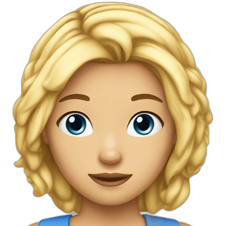 Fille bonde yes bleu emoji