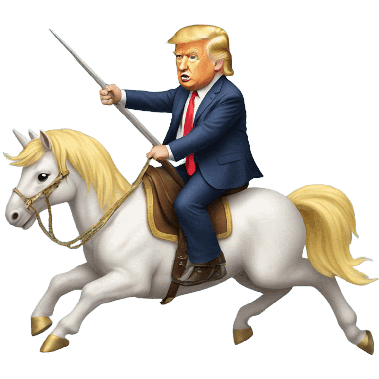 Donald trump riding a unicorn  emoji