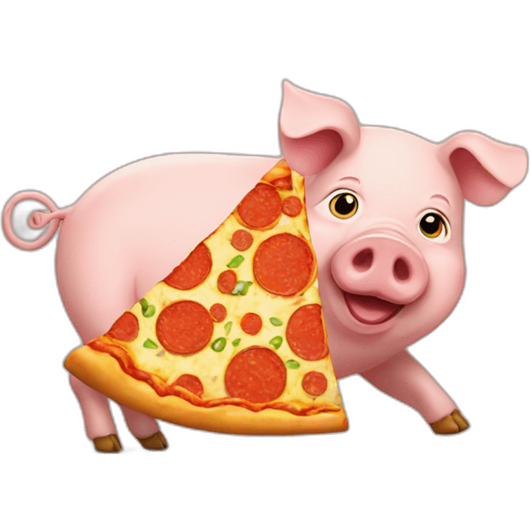 Pig with pizza emoji