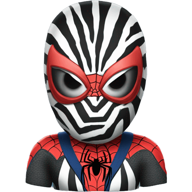 Zebra in a Spider-Man suit emoji