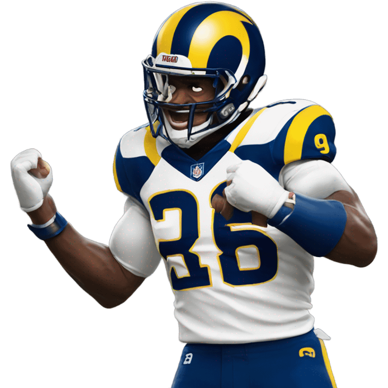 Rams football player celebrating  emoji