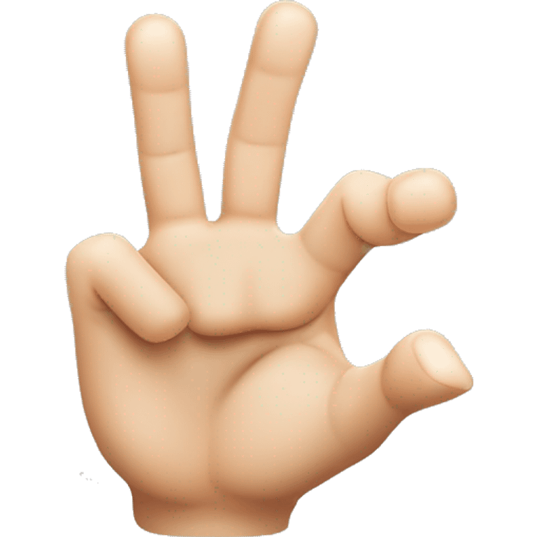 An emoji of a hand gesture showing an extended index finger and thumb forming an open angle, with the other three fingers (middle, ring, and pinky) pressed together and relaxed. emoji