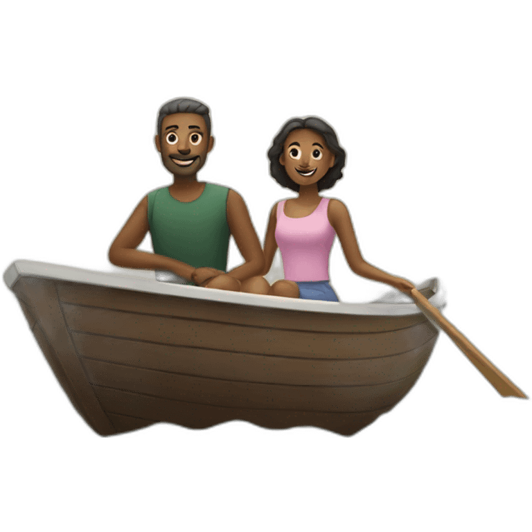 Man and women on a boat emoji