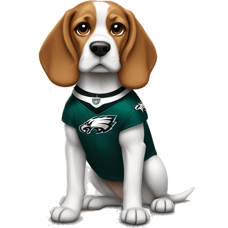 Beagle wearing a Philadelphia Eagles Jersey emoji