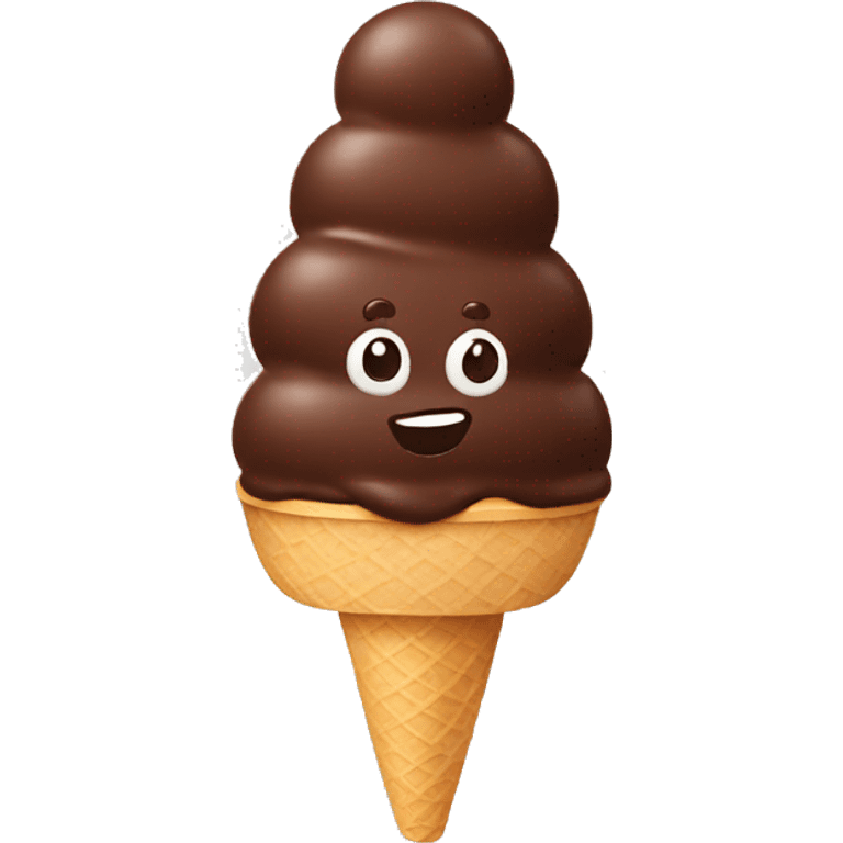 Chocolate ice cream emoji