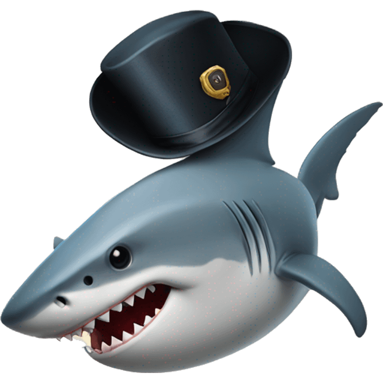 shark with tophat emoji