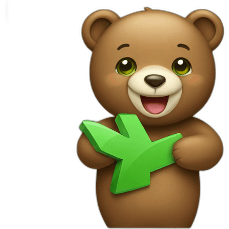 happy bear holding green checkmark emoji