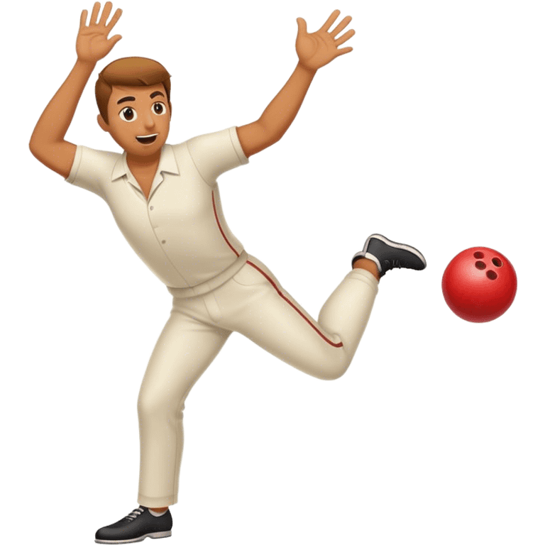 A guy bowling hitting a strike  emoji