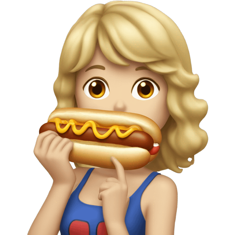 Taylor swift eating a hot dog emoji