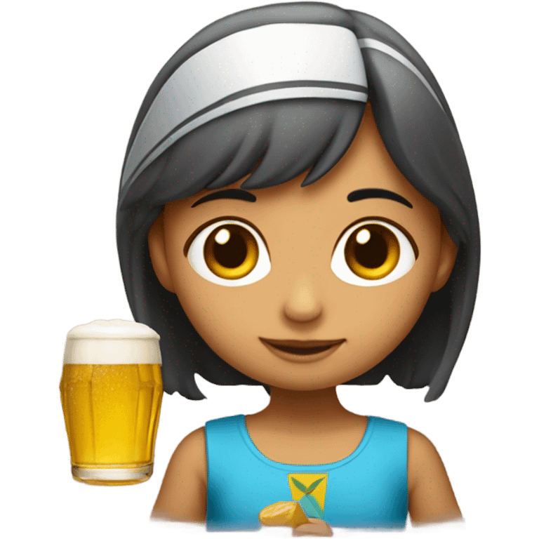 niña con un birrete emoji