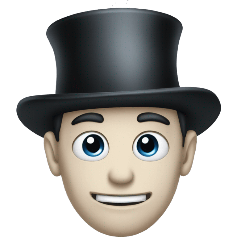 pale goth man emoji wearing a tophat  emoji