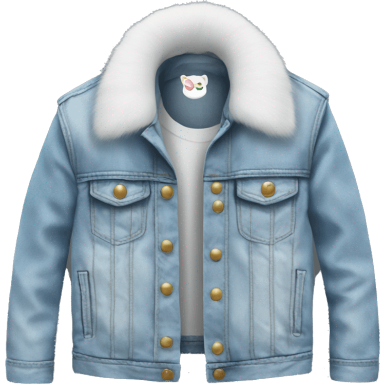 Light Denim Jackets with white fur emoji