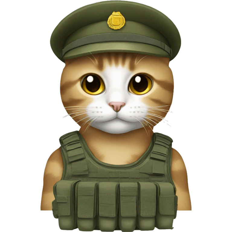 cat with army gear emoji