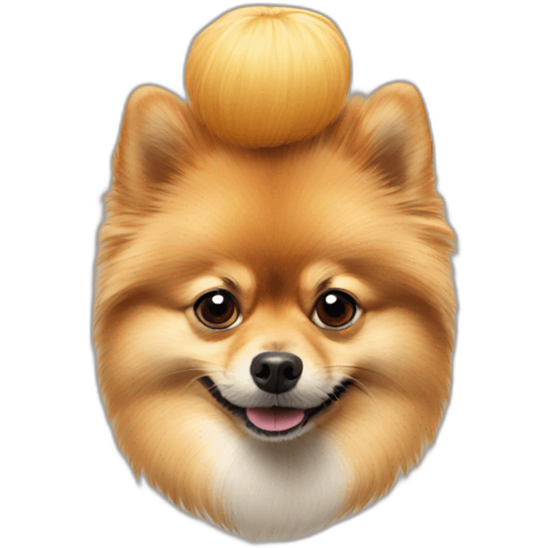 Pomeranian on man head emoji