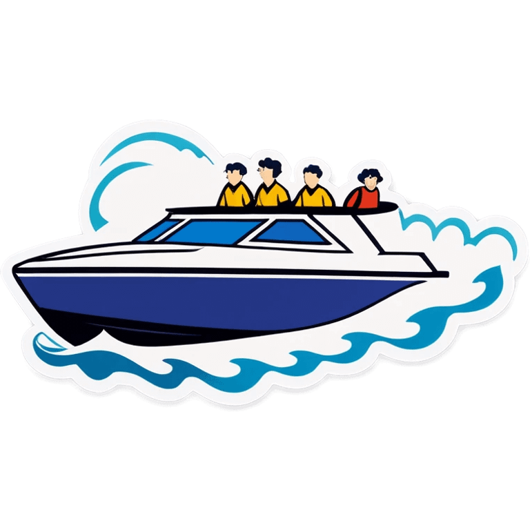 recreational family boat in waves emoji