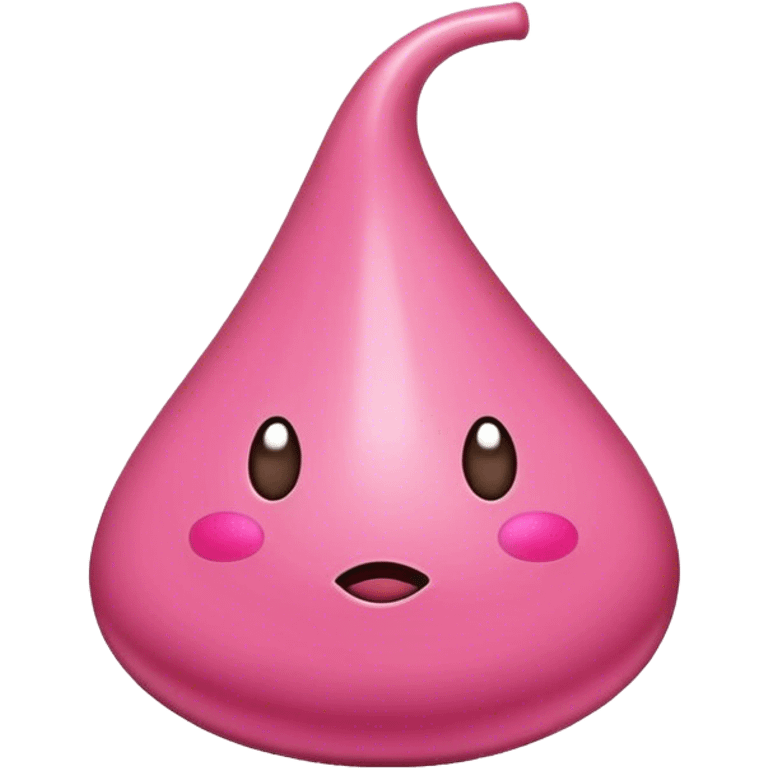 Pink Hershey kiss emoji