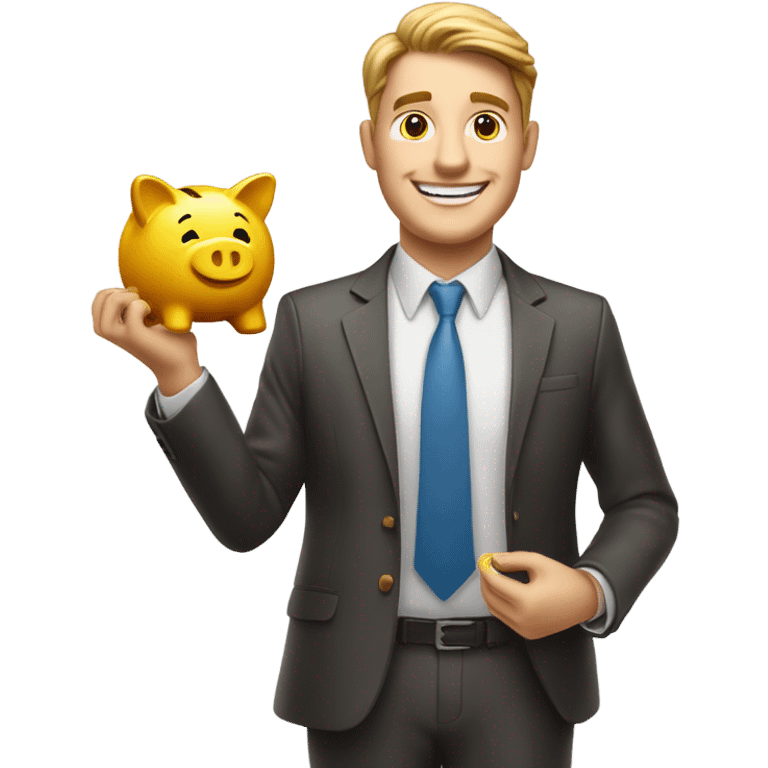 happy business man saving money emoji