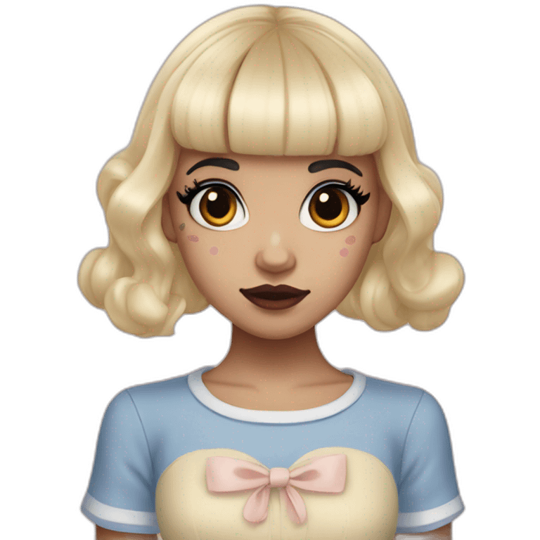 Melanie Martinez with blonde and black split hair emoji