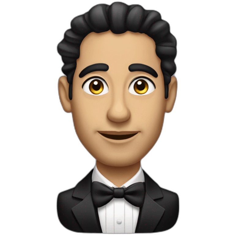 Satirical cartoon Egyptian actor Yasser Galal  in a tuxedo emoji