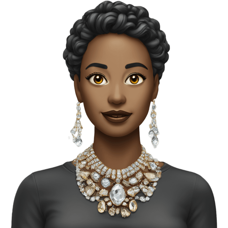 Hyper Realistic beautiful lady wearing expensive jewelry emoji