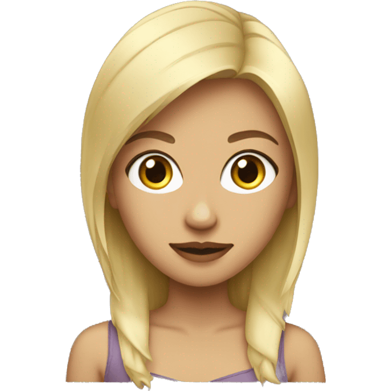 Girl with blonde wolfcut emoji