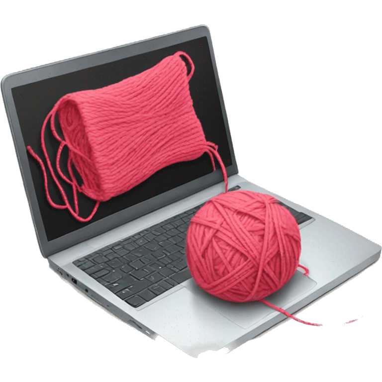 Laptop and yarn emoji