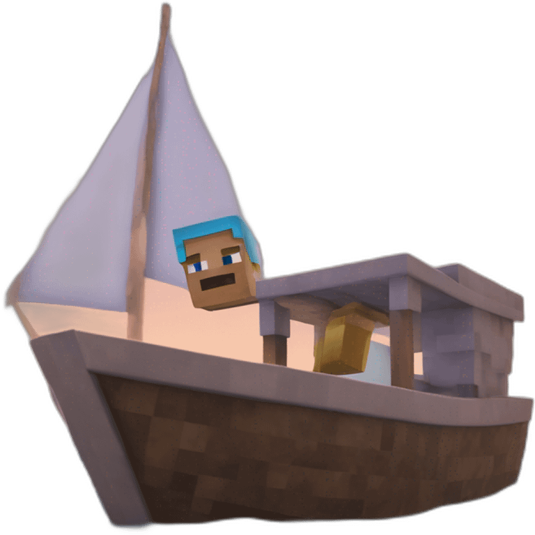 Minecraft Steve on a boat emoji