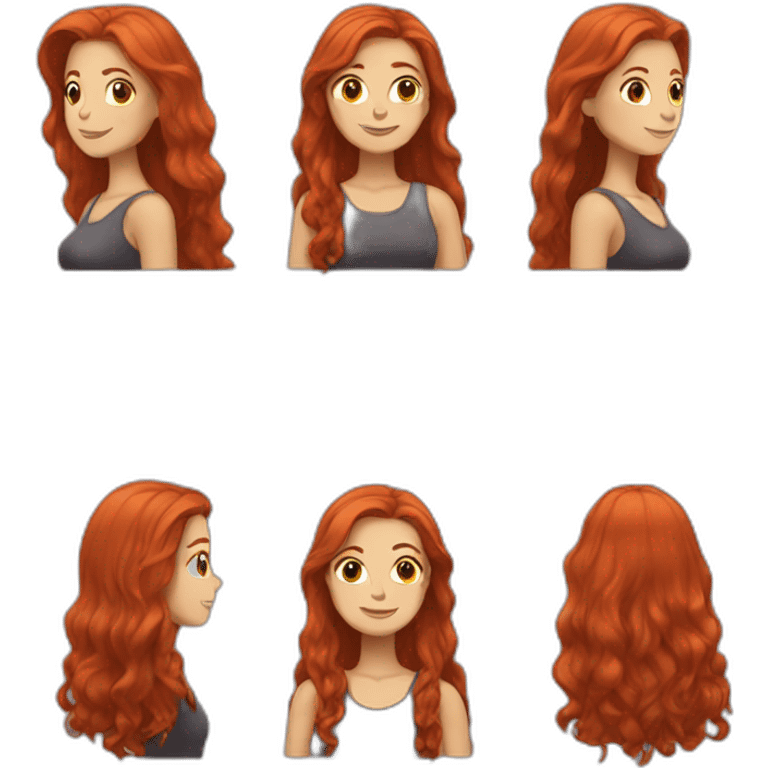 womam with long redhair emoji