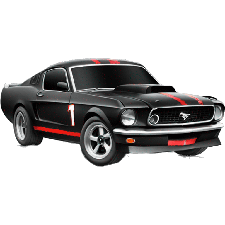 Black ford mustang race car emoji