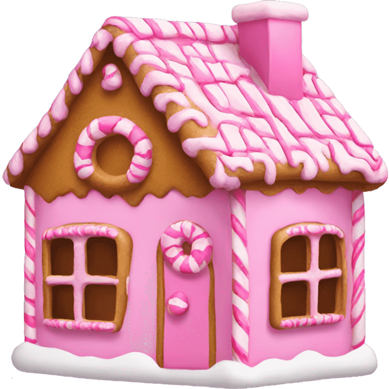 Pink gingerbread house emoji