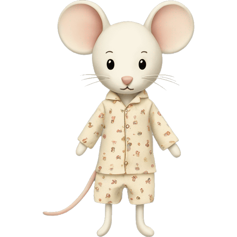 maileg fabric mouse in pajamas emoji