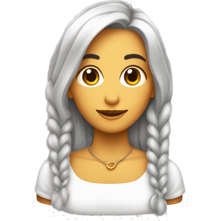 menina de costas com laço no cabelo emoji