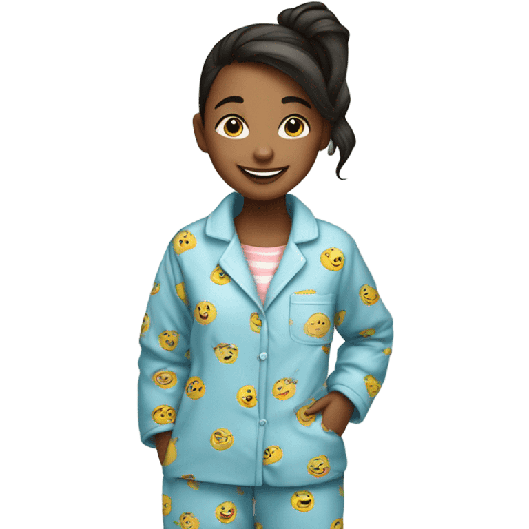 Girl in matching pajamas emoji