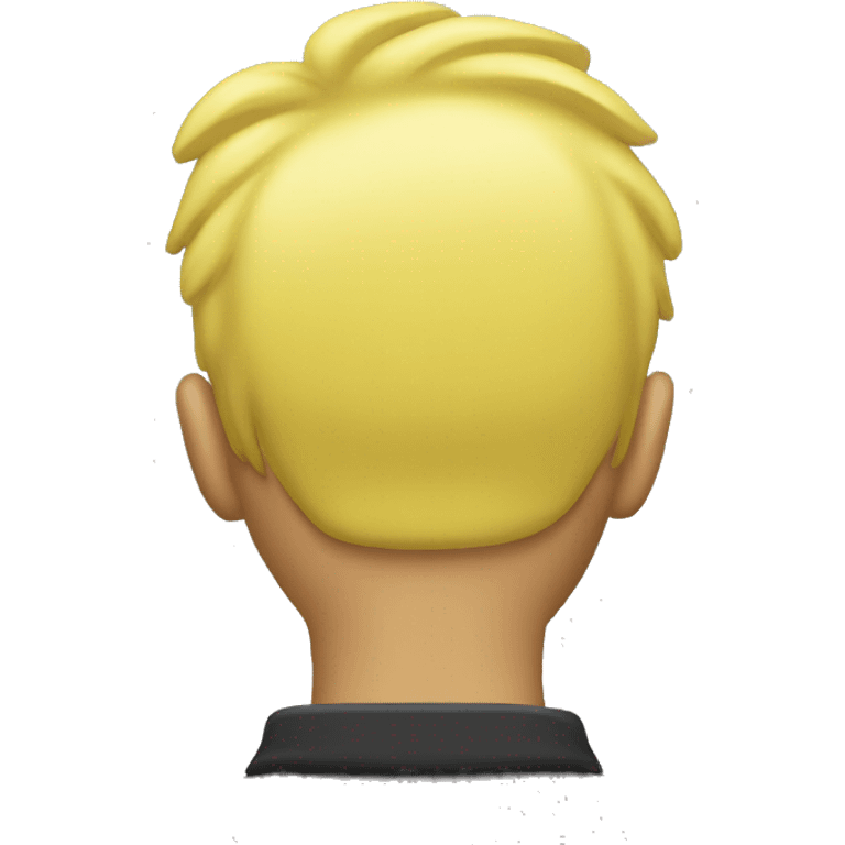 Back of a yellow mans head with short yellow hair emoji