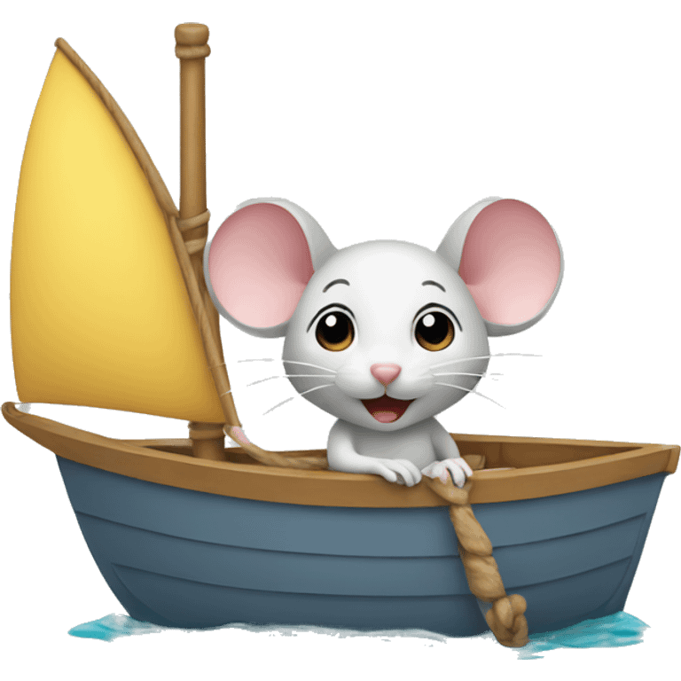 a mouse on a boat emoji