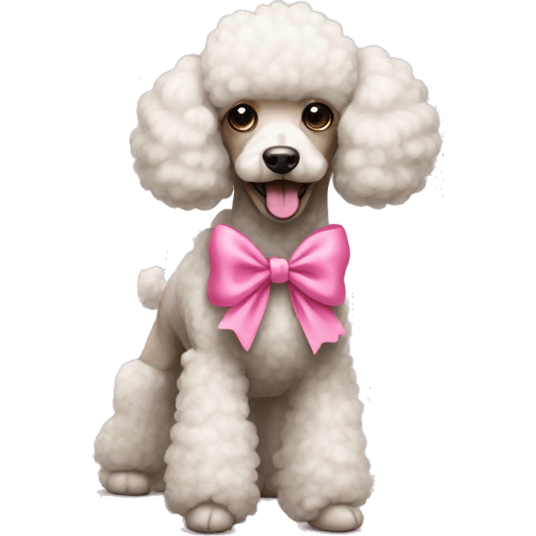 Poodle with a pink bow  emoji