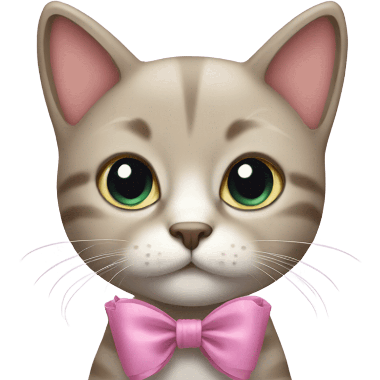 cute cat with a bow emoji