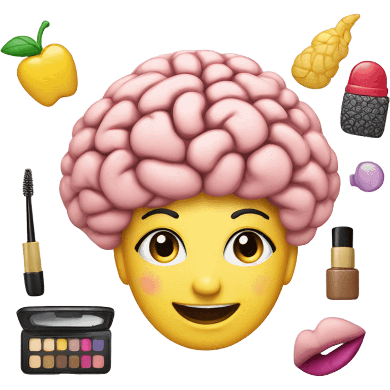 brain happy shopping makeup handbags clothes footwear food   emoji