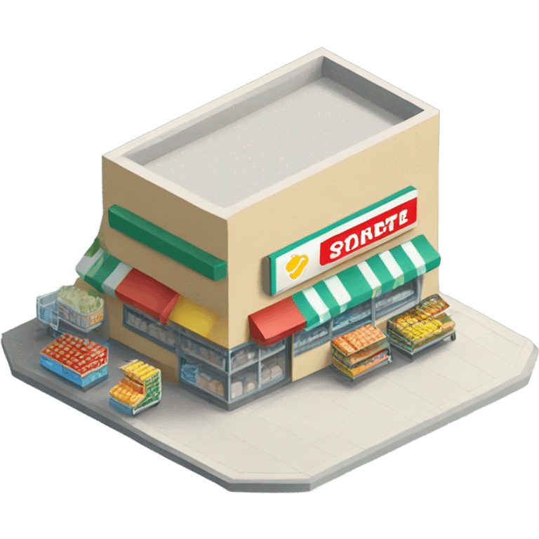 supermarket isometric emoji