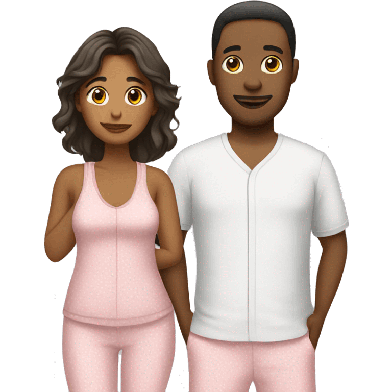 couple with matching pyjamas emoji