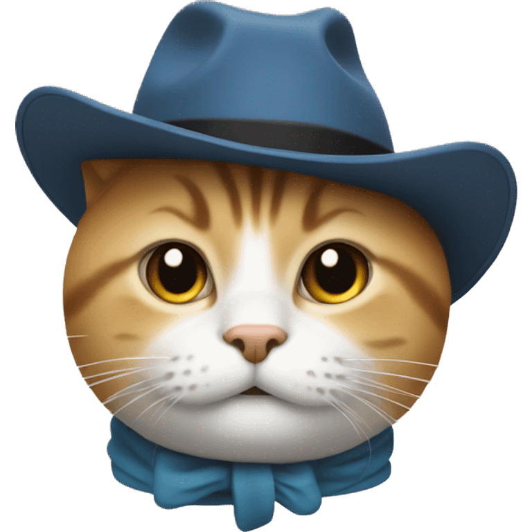 un chat avec un chapeau emoji