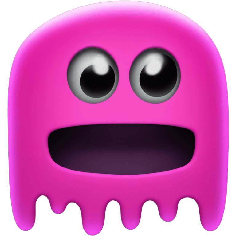 Neon pink Pac-Man ghost emoji