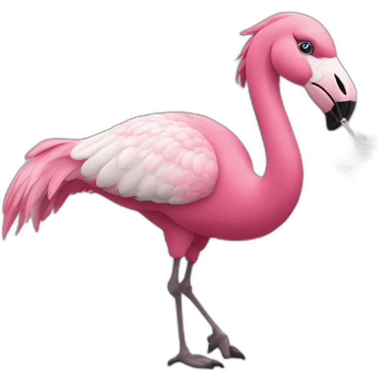 flamant-rose poney qui fume une cigarette emoji