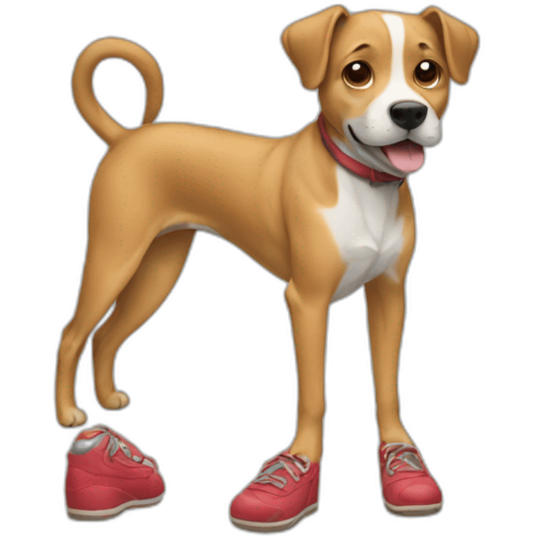 Dog with shoes emoji